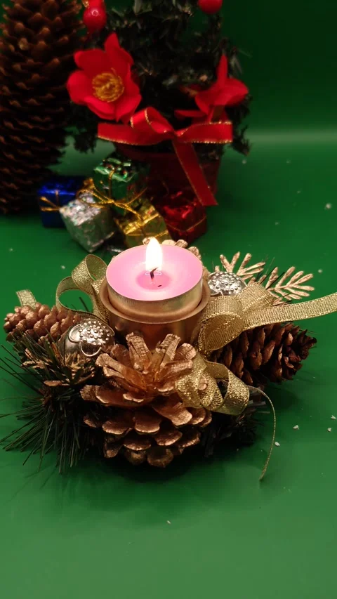 Christmas decor with lights behind Vídeo Stock 322541250