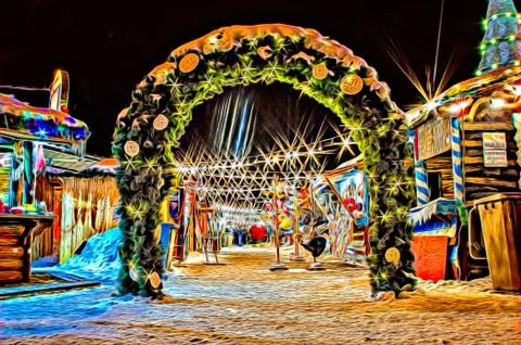 Christmas decor scetch emulation Stock Illustration