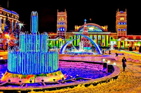 Christmas decor scetch emulation Stock Illustration