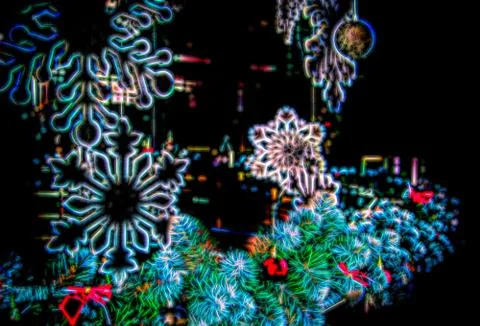 Christmas decor shiny scetch emulation Stock Illustration