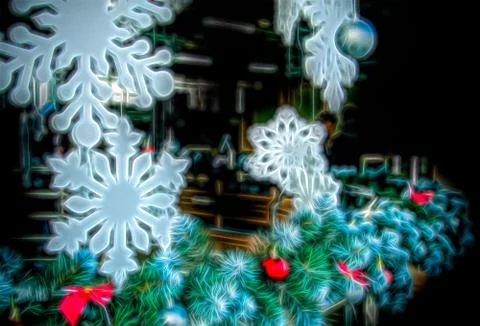 Christmas decor shiny scetch emulation Stock Illustration