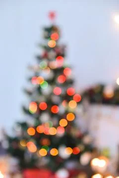Christmas decor for table setting, bokeh of christmas tree, studio with a Stock Photos