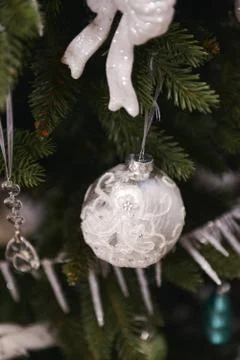 Christmas decor for table setting, or wedding decor, studio with a Christmas Stock Photos