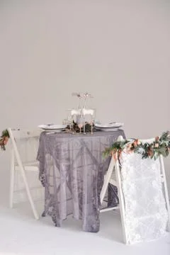 Christmas decor for table setting, or wedding decor, studio with a Christmas Stock Photos