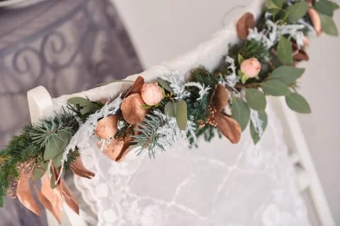 Christmas decor for table setting, or wedding decor, studio with a Christmas Stock Photos