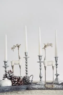 Christmas decor for table setting, or wedding decor, studio with a Christmas Stock Photos