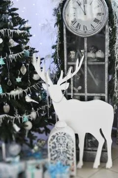 Christmas decor for table setting, or wedding decor, studio with a Christmas Stock Photos