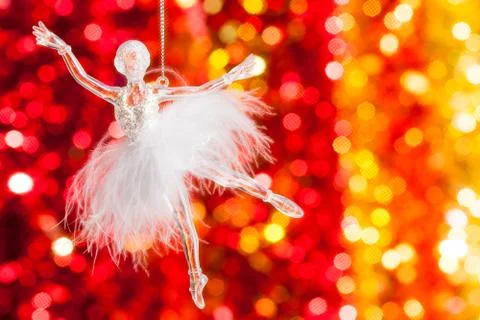 Christmas decoration against lights Stock Photos