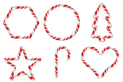 Christmas decoration and frames template for design isolated on white background Stock Illustration