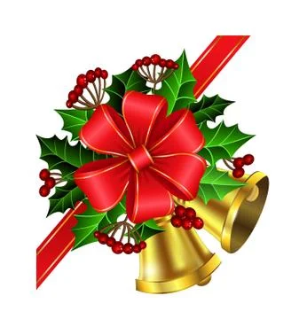 Christmas decoration with bow Stock Illustration