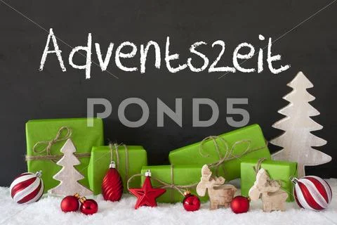 Christmas Decoration, Cement, Snow, Adventszeit Means Advent Season Stock Photos
