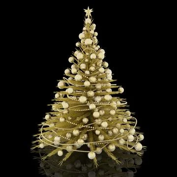 Christmas decoration. Christmas tree - 3D illustration 스톡 일러스트