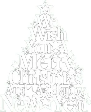 Christmas Decoration Digital Vector File for Laser Cutter. Stock Illustration