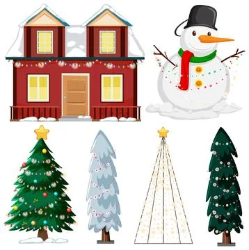Christmas Decoration Elements Vector Set イラスト素材