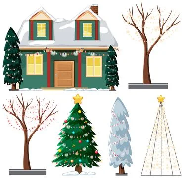 Christmas Decoration Elements Vector Set 스톡 일러스트