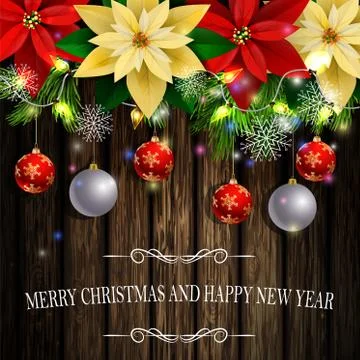Christmas decoration evergreen trees Stock Illustration