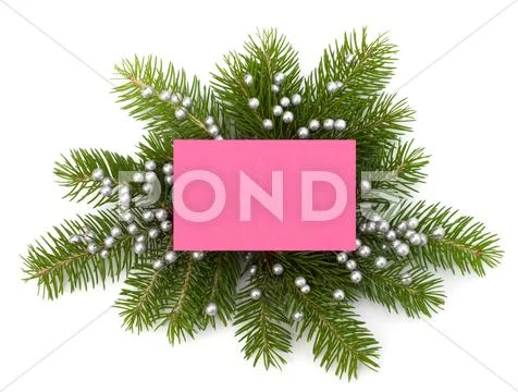 Christmas decoration with greeting card Stock Photos