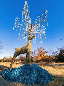 Christmas decoration in Mitch Park Foto stock