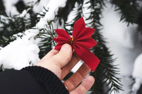 Christmas decoration outdoos Stock Photos