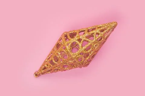 Christmas decoration on pink background isolate, copyspace, layout Stock Photos