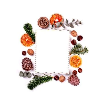 Christmas decoration rectangular frame Stock Photos