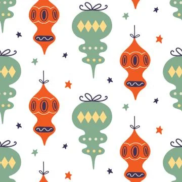 Christmas decoration seamless pattern Stock Illustration