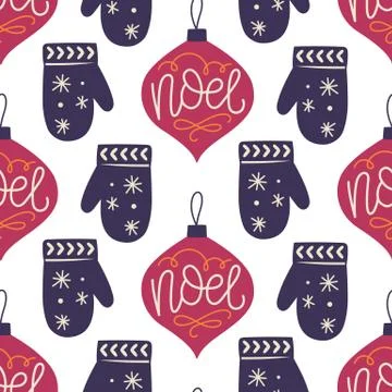 Christmas decoration seamless pattern Stock Illustration