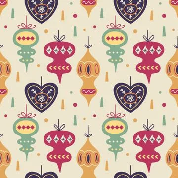 Christmas decoration seamless pattern Illustrazione stock