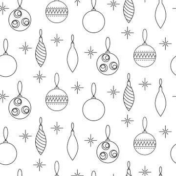 Christmas decoration seamless vector pattern Stock Illustration