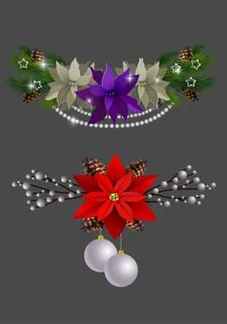 Christmas decoration set Illustrazione stock