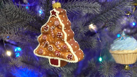 Christmas decoration in the shape of a tree Stock Footage 164379396