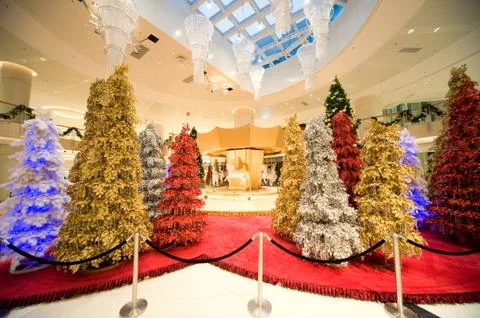 Christmas decoration in shopping mall Stock Photos