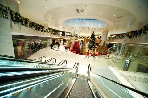 Christmas decoration in shopping mall Stock Photos