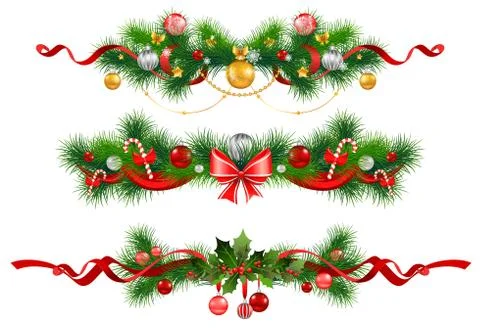 Christmas decoration with  spruce  tree Stock Illustration