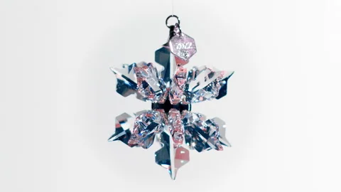 Christmas decoration, stylized snowflake on a white background. Stock Footage 219012053