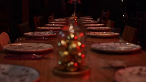 Christmas decoration on table Stock Footage 124031784
