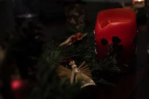 Christmas decoration on a table Stock Photos