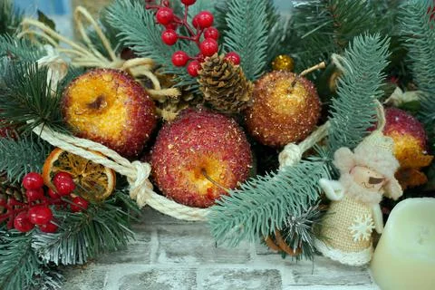 Christmas decoration on the table Stock Photos