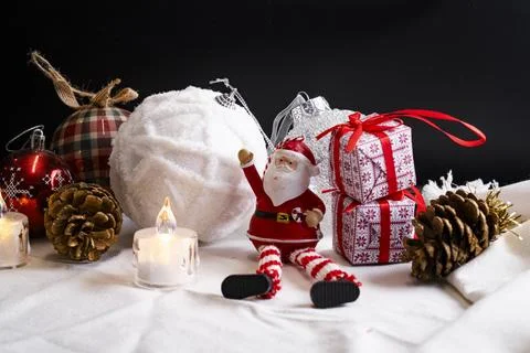 Christmas decoration table Stock Photos