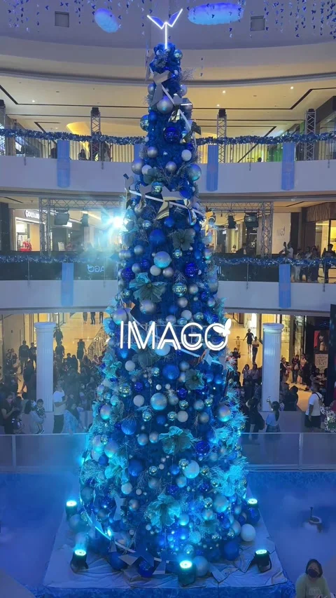 Christmas Decoration Tree inside Imago Shopping Mall at Kota Kinabalu, Sabah Stock Footage 227847121
