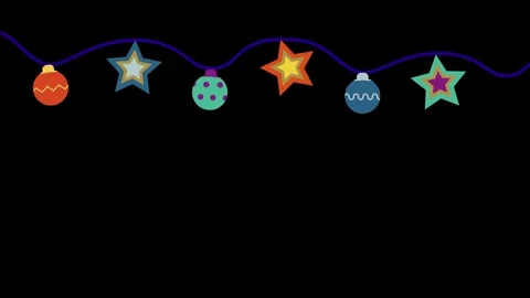 Christmas decoration video loop with transparent background Stock Footage 254834887