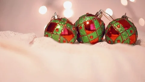 Christmas decoration on white background Stock Footage 70554284