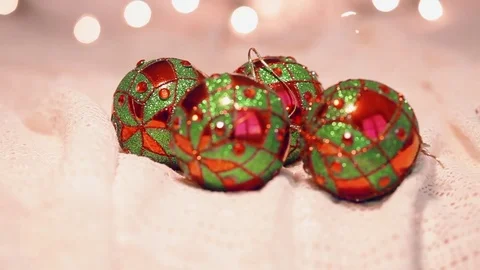 Christmas decoration on white background Stock Footage 70554450