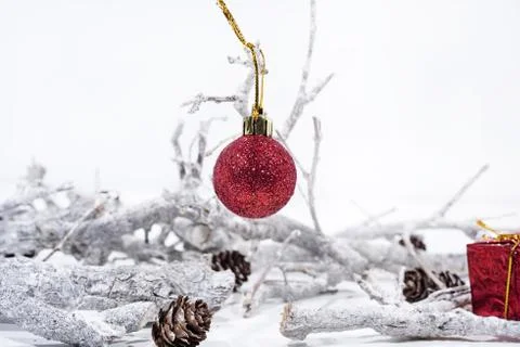Christmas decoration on white background. Table paper Calendar of Year 2019 Stock Photos