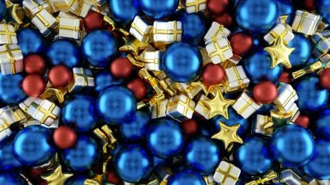 Christmas decorations 3d render illustration background Illustrazione stock