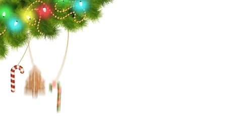 Christmas Decorations And Lights  with Alpha  And  Black And White Matte Stock Footage 70120680