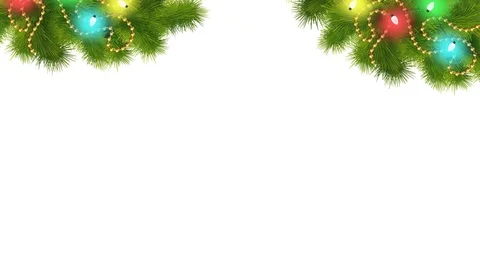 Christmas Decorations And Lights  with Alpha  And  Black And White Matte Stock Footage 70120824