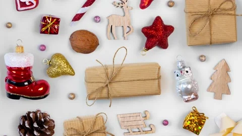 Christmas decorations background Video stock 218151163