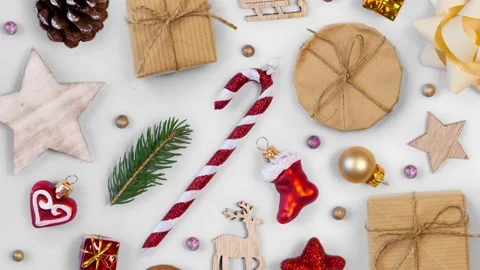 Christmas decorations background Video stock 218448375