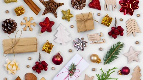 Christmas decorations background Video stock 220138369